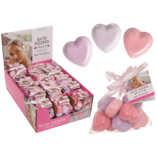 Fizzy bathing hearts,