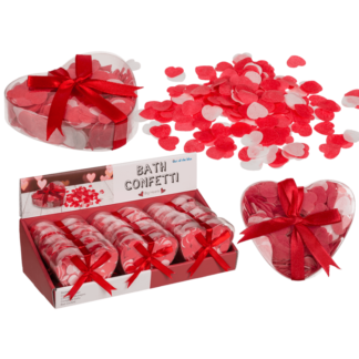 Bath confetti, Hearts, ca. 20 g in PVC gift box,