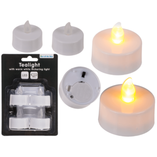 Tealight with warm white flickering LED,