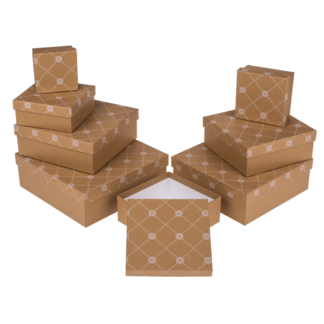 Kraft paper gift box, with flower rank,