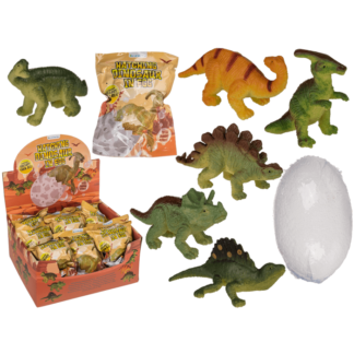 Hatching dinosaur in fizzy egg,