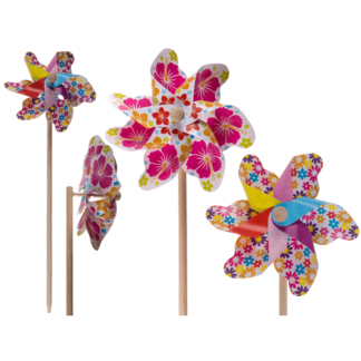Coloured windmill with flowers,