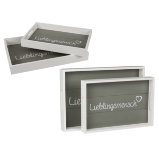 White wooden tray, Lieblingsmensch,
