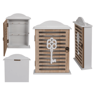 White wooden key box,