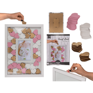 Guest book in picture frame with 42 writable,