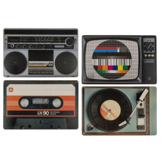 Polypropylen placemat, nostalgic hifi elements I,