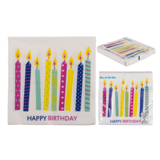 Paper napkins, Birthday candles,