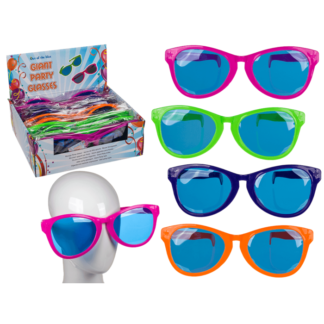 Giant fun glasses with coloured lenses,