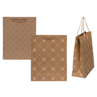 Kraft paper bag,with floral ornament,
