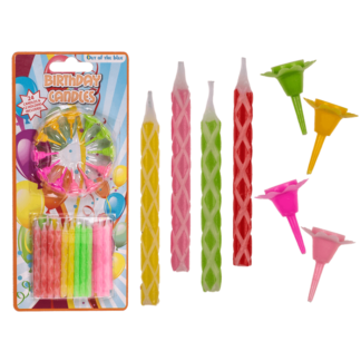 24 birthday candles, with 12 cake holder,