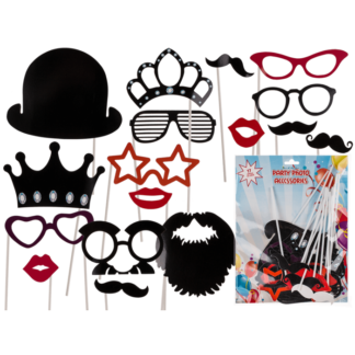 Party photo accessories on stick (Moustache,