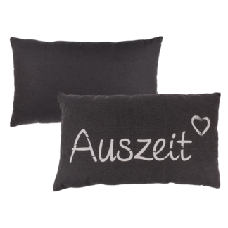 Grey coloured decoration cushion, Auszeit,