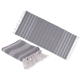 White/grey coloured Fouta Towel (for sauna &,