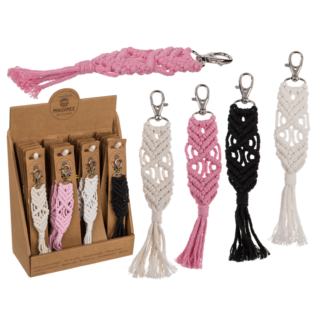 Metal key chain, Makramee style,