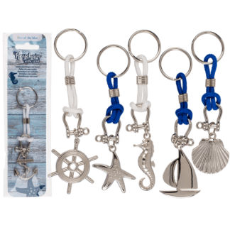Metal keychain with cord, Maritime,