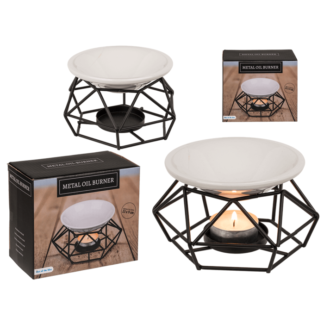 Ceramic bowl on metal frame,