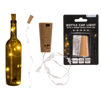 Bottle cap light with 5 warm white star LED,