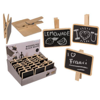 Wooden black board for writing with clip,