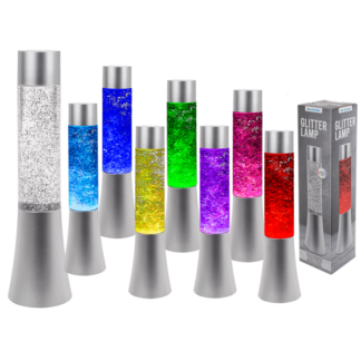 Glitter lamp with colour changing LED,