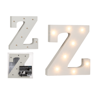 Illuminated wooden letter Z,