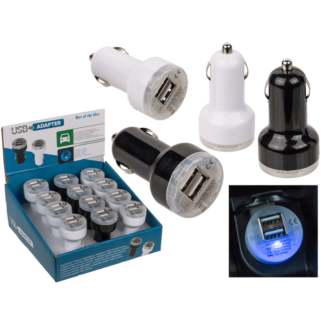 Light up universal USB adapter for car socket,