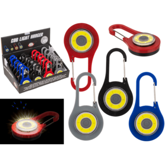 Metal snap hook with CPB-LED (incl. batteries)