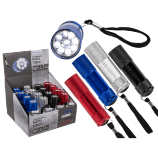 Metal torch with 9 LED,