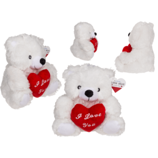 Plush bear with red heart, I love you,