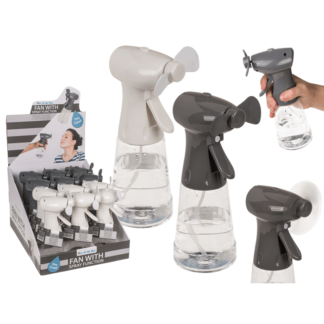 Fan with spraying bottle,