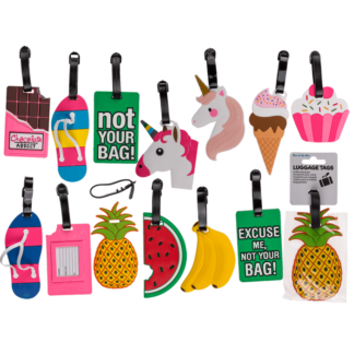 Plastic luggage tags, Fancy Collection,