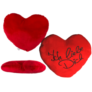 XXL-Red plush heart, ICH LIEBE DICH,