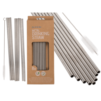 Metal drinking straw with cleaning brush,