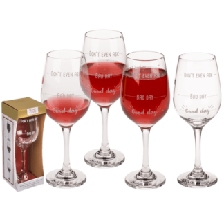 Wine glass, Good day, Bad day, Don't even ask,