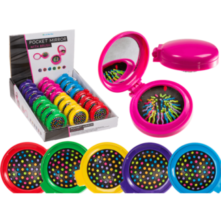 Pocket mirror with brush,
