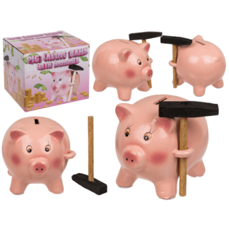 Savings box, Pig with Hammer,