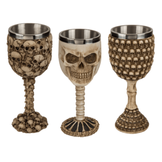 Polyresin mug, Skull with stainless steel insert,