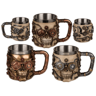 Polyresin beer mug with stainless steel insert,