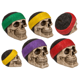 Savings bank with lock, Skull with headband,