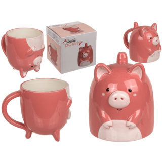 Upside Down Mug, Cow, ca. 12 x 14 cm, dolomite,