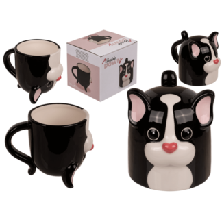 Upside Down Mug, Dog, ca. 12 x 14 cm, dolomite