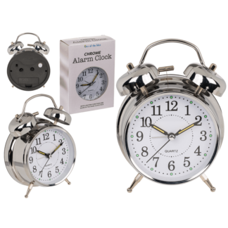 Metal Alarm Clock, Chrome,