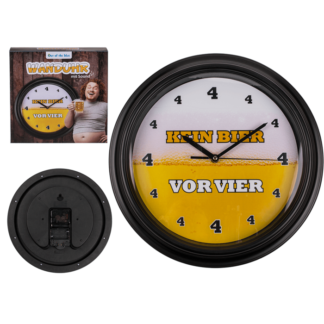 Wall clock with sound, Kein Bier vor 4,