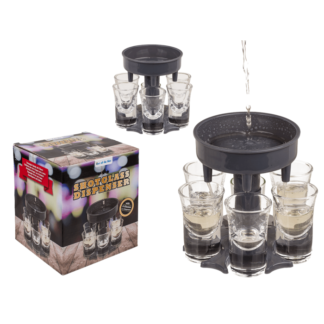 Shot Glass Dispenser, with 6 shot glasses,