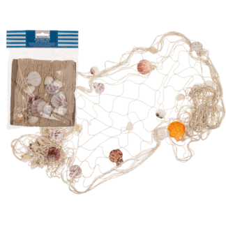 Fishing net with seashells, ca. 100 x 200 cm,
