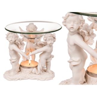 Polyresin oil burner, with glass bowl,
