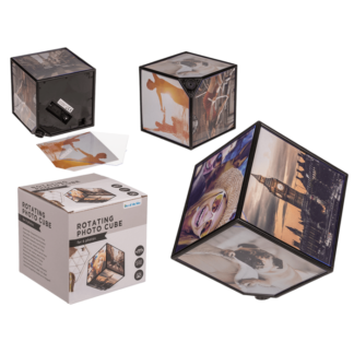Rotating picture cube for 6 photos 11 x 11 cm,