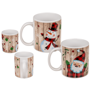 Stoneware mug with christmas decoration,