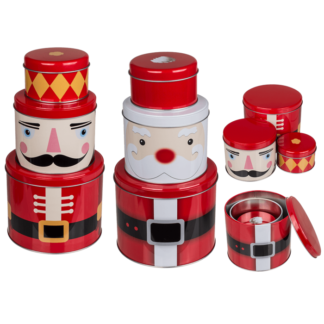 Metal tin.box, Christmas figurines,