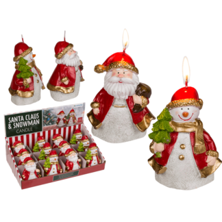 Candle, Santa Claus & Snowman assorted,