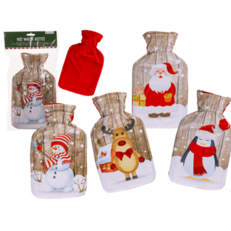 Hot water bottle Christmas Santa, penguin,